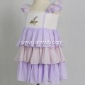 Boutique Purple Embroidered Chiffon Ruffle Girl Dress